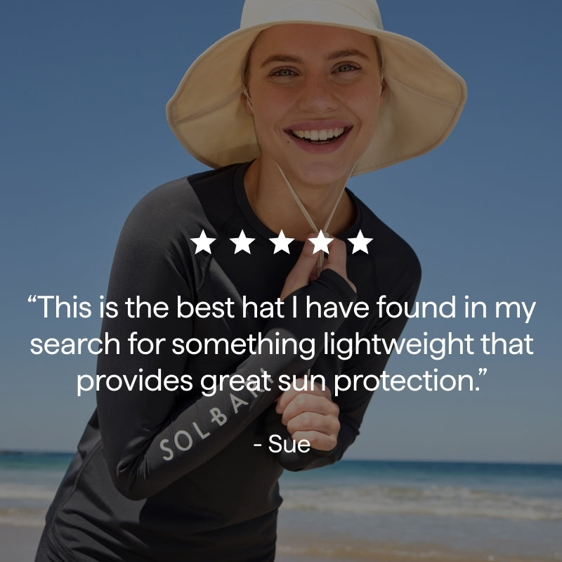 "This is the best hat I have found in my search for something lightweight that provides great sun protection."
- Sue